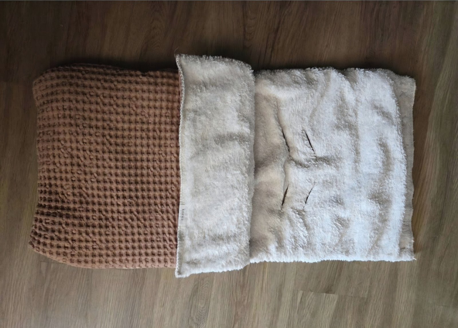 Koeka voetenzak wafel en teddy stof bruin, Koeka, Ophalen of Verzenden, Zo goed als nieuw, Gevoerd