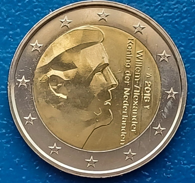 2 Euro 2016 - Willem-Alexander, Verzenden, Koningin Beatrix, Euro's, Losse munt