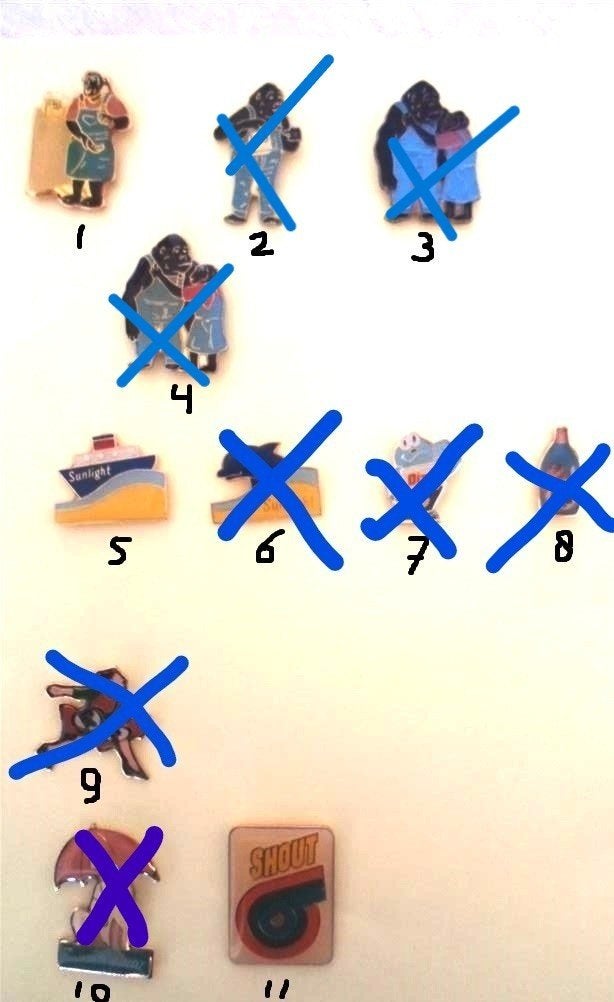 Verschillende pins. Omo Sunlight Shout. 0.25 per stuk., Verzamelen, Ophalen of Verzenden, Zo goed als nieuw, Merk, Speldje of Pin