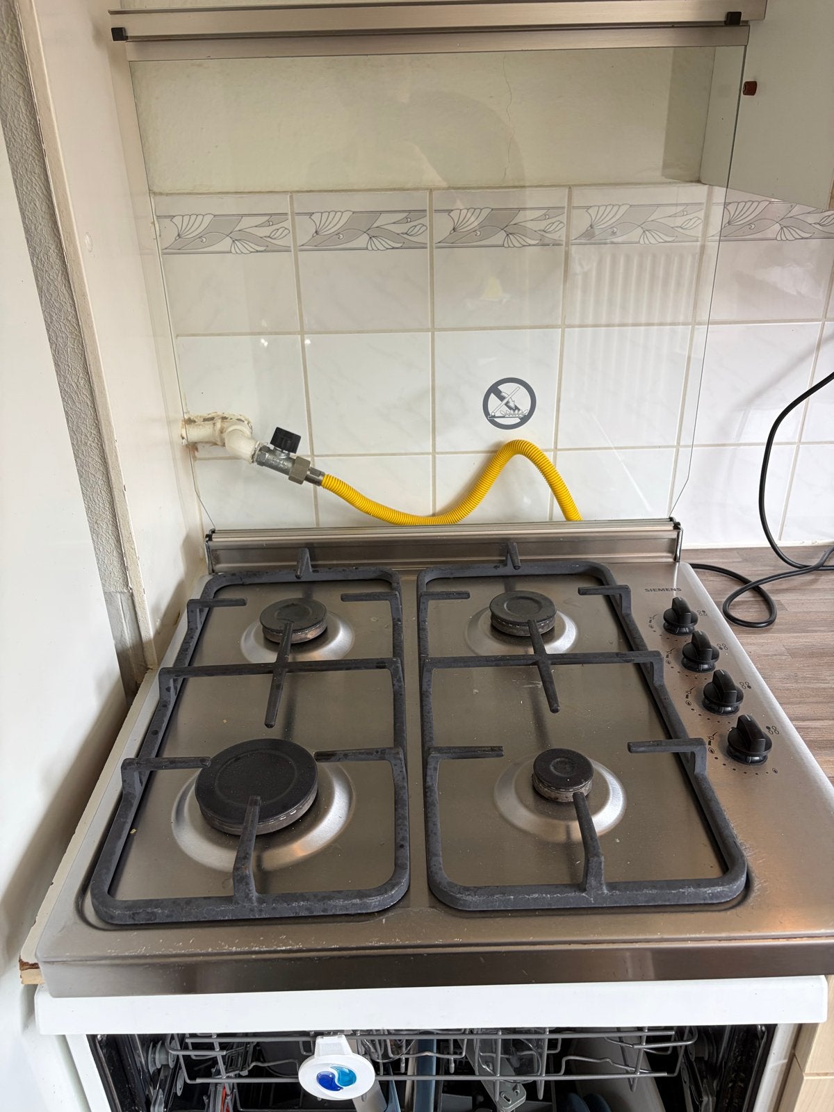 Siemens gasfornuis met 4 kookzones, Ophalen, Gebruikt, 60 cm of meer, 4 kookzones