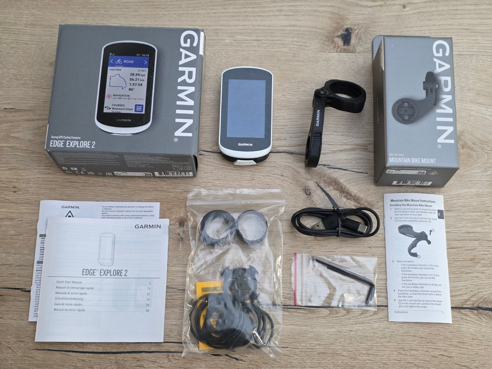 Garmin Edge Explore 2 GPS Fietscomputer met stuurhouder, Ophalen of Verzenden, Draadloos, Zo goed als nieuw