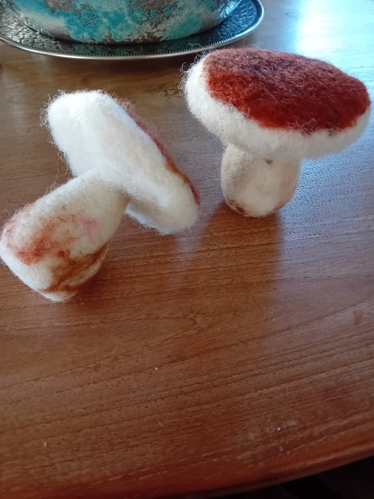 Genaaldvilte paddenstoelen, schapenwol, naaldvilten., Ophalen of Verzenden, Nieuw, Figuurtje(s), Wolvilt