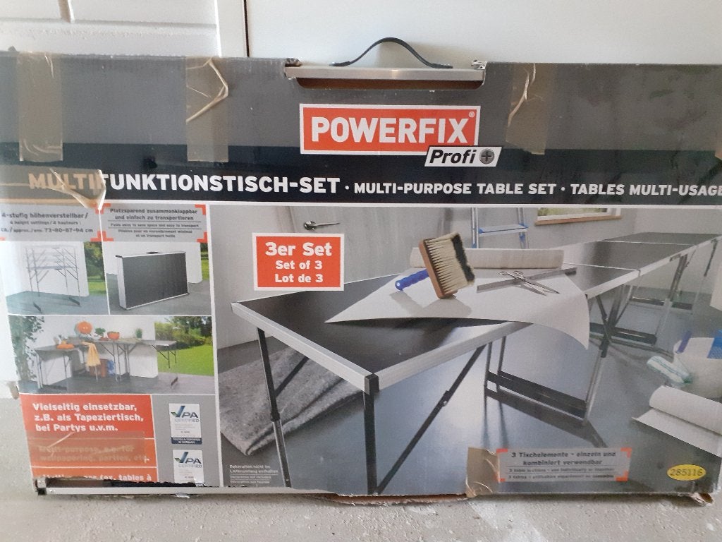Powerfix werktafelset multifunctioneel, Ophalen, Nieuw, 70 tot 120 cm, Inklapbaar