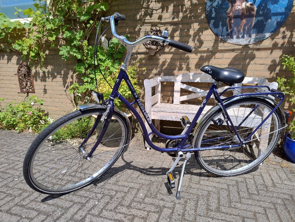 Hercules Comfort - Damesfiets - Blauw - 3 versnellingen, Terugtraprem, 53 tot 56 cm, Versnellingen, Zo goed als nieuw