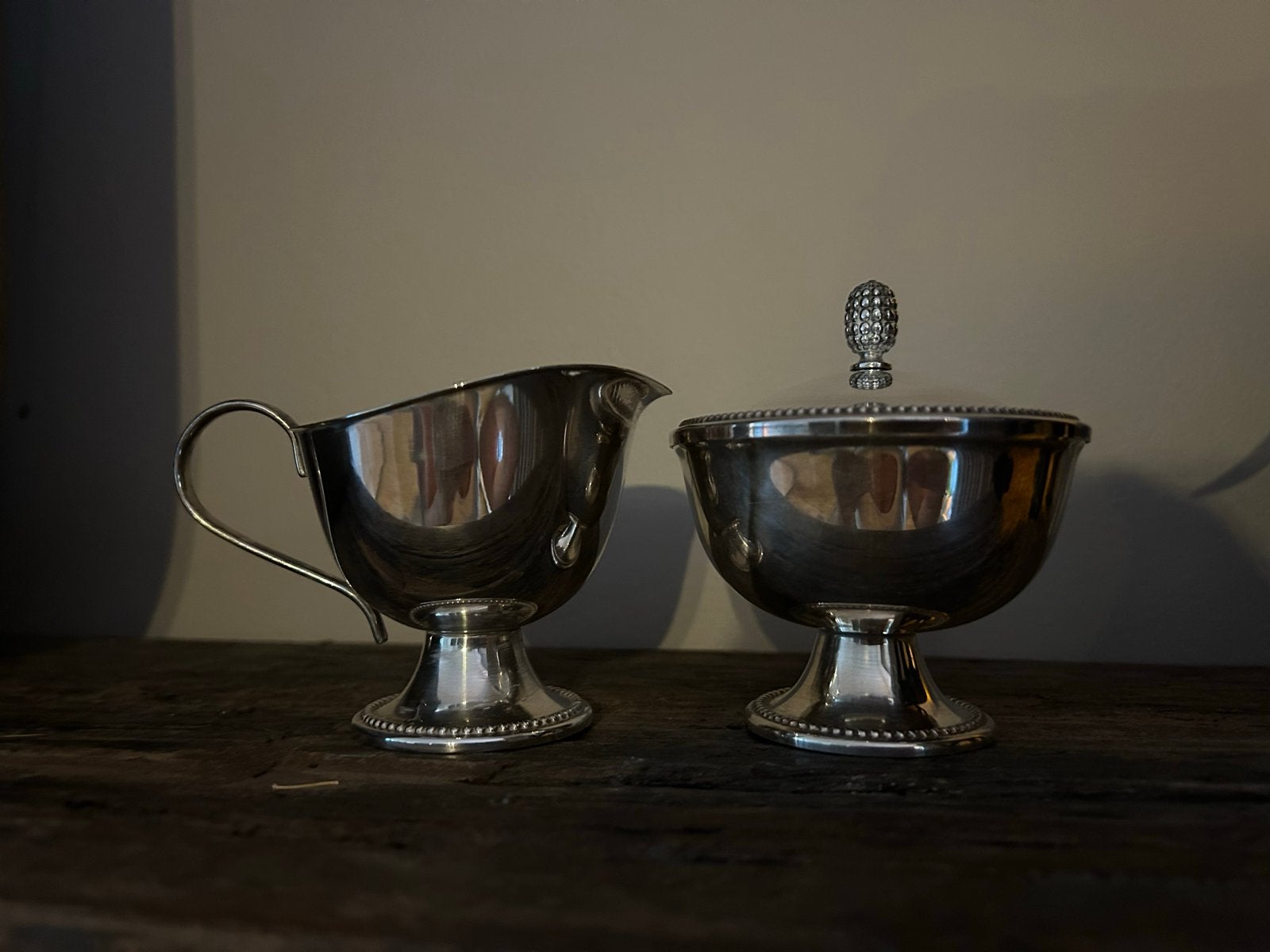Antieke suikerpot en melkkan set, Ophalen of Verzenden