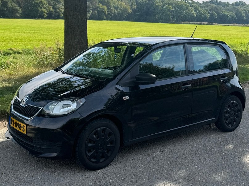 Skoda Citigo 1.0 60pk Greentech 2018 Zwart, Auto's, Voorwielaandrijving, Zwart, 4 stoelen, Zwart