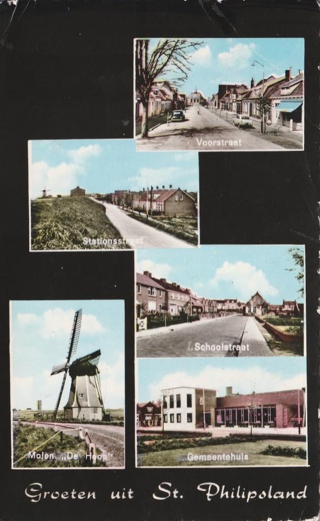 ST. PHILIPSLAND Voorstraat Stationsstraat Molen kl.f., Verzenden, 1960 tot 1980, Gelopen, Zeeland
