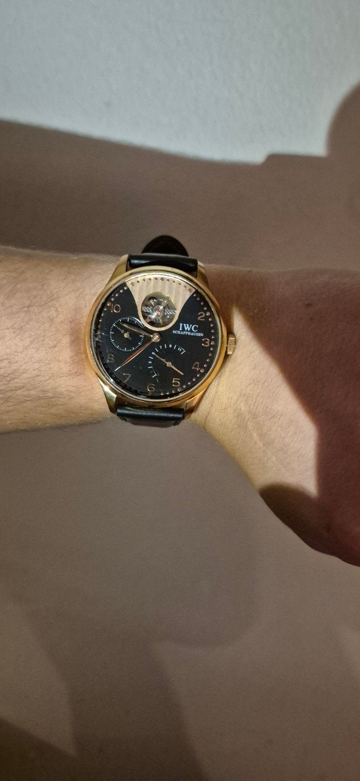 Luxe iwc en hublot, Overige merken, Leer, Polshorloge, Ophalen of Verzenden