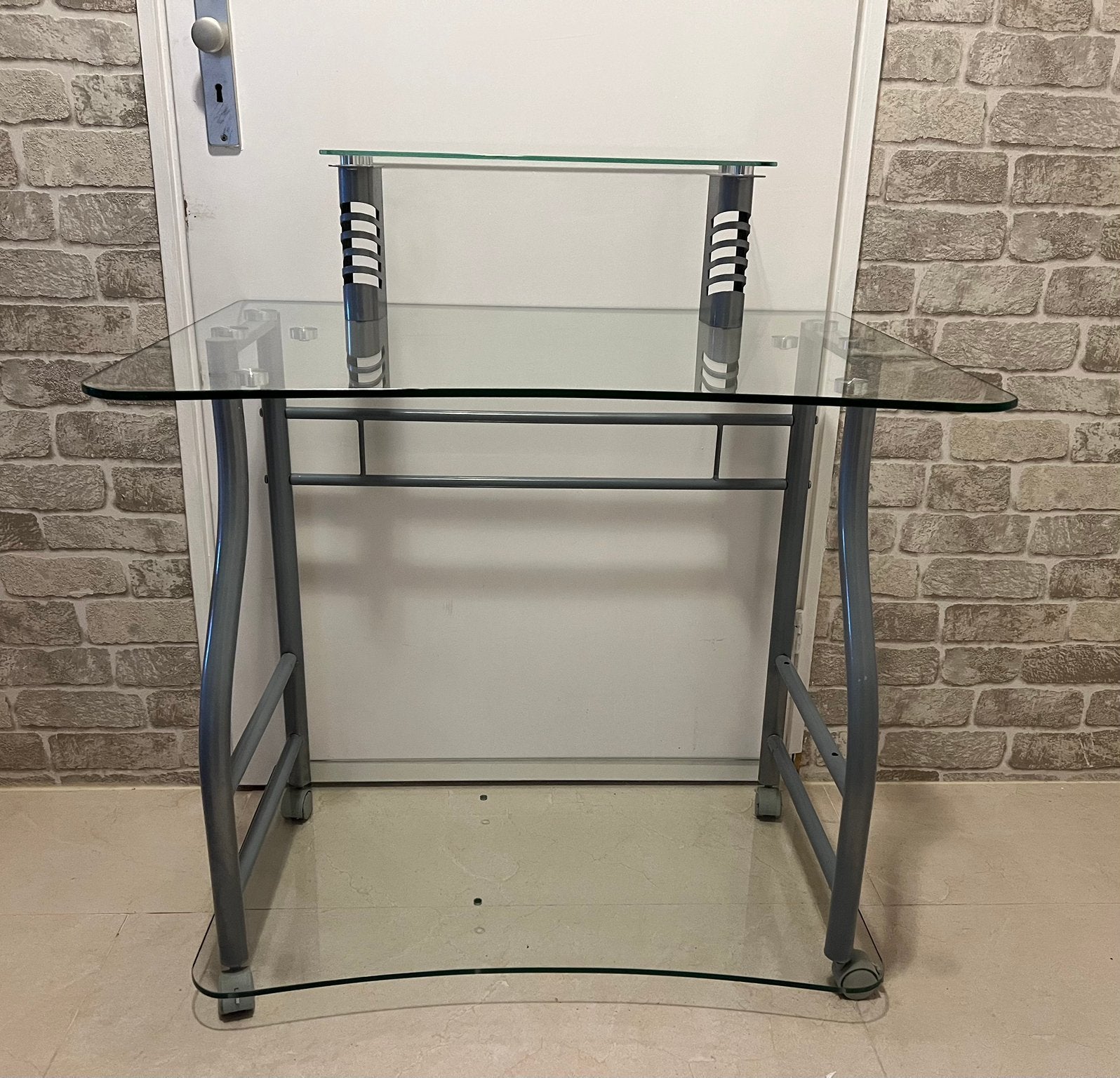 Gelazen Computer bureau, Ophalen, Opzetstuk, 50 cm, Zo goed als nieuw
