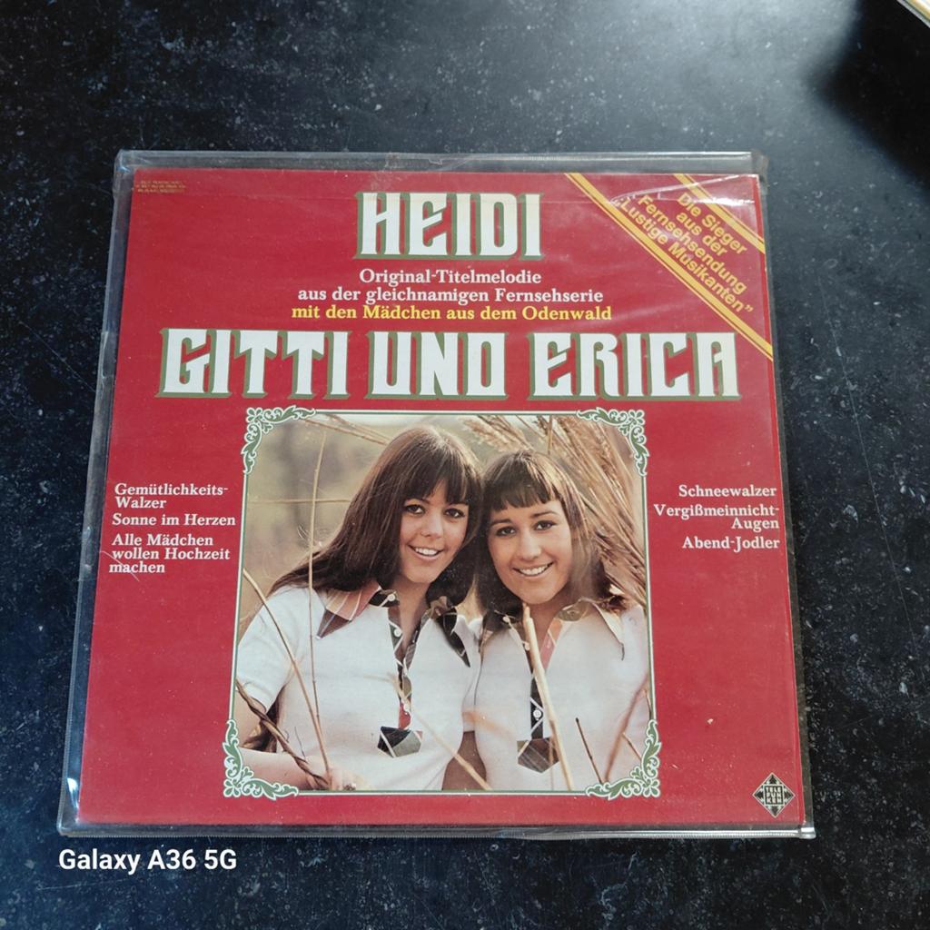 Gitti und Erica - Heidi (Original-Titelmelodie) LP, Gebruikt, 1970 - 1979, 12 inch, Fotohoes