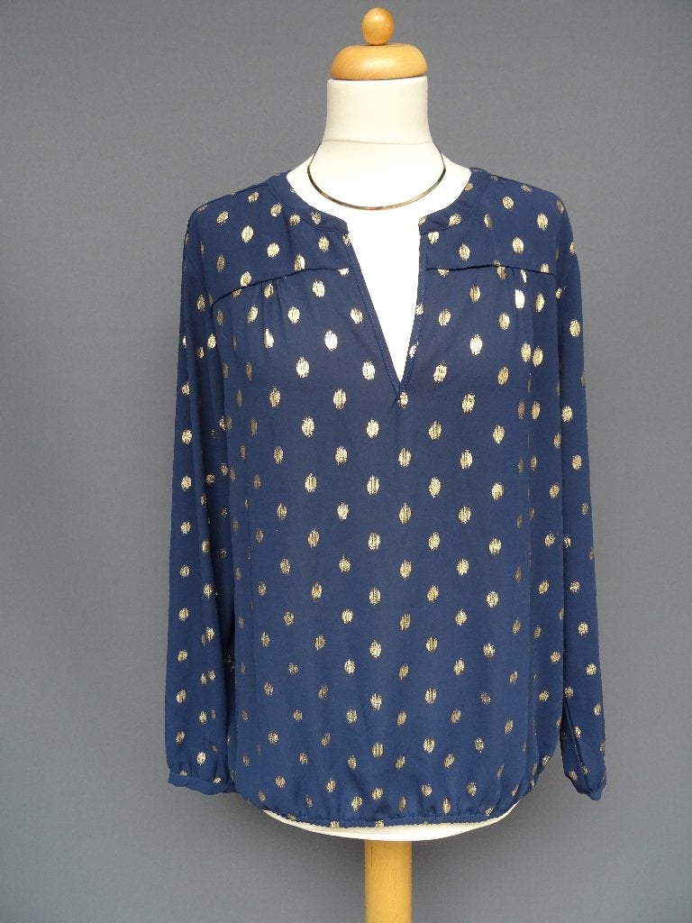 NORAH maat 42, blauw/goudkleur tuniekblouse., Kleding | Dames, Blauw, Maat 42/44 (L), Ophalen of Verzenden, Zo goed als nieuw