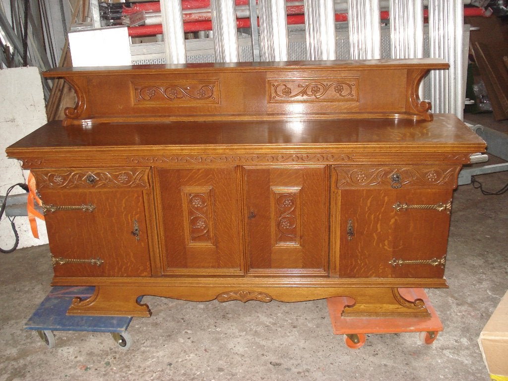 dressoir hardhouten , Vintage   198 brx 110 h x 50 dp  cm, Ophalen, Gebruikt, Met deur(en), 150 tot 200 cm