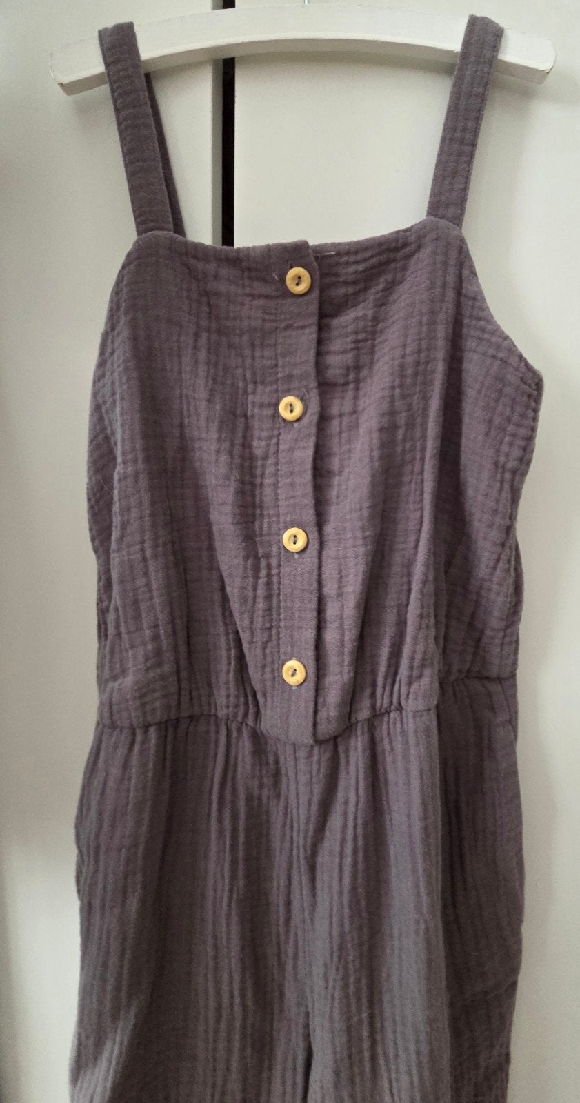 Grijze H&M Jumpsuit Maat 128 (7-8 jaar), Meisje, H&M, Ophalen of Verzenden, Zo goed als nieuw
