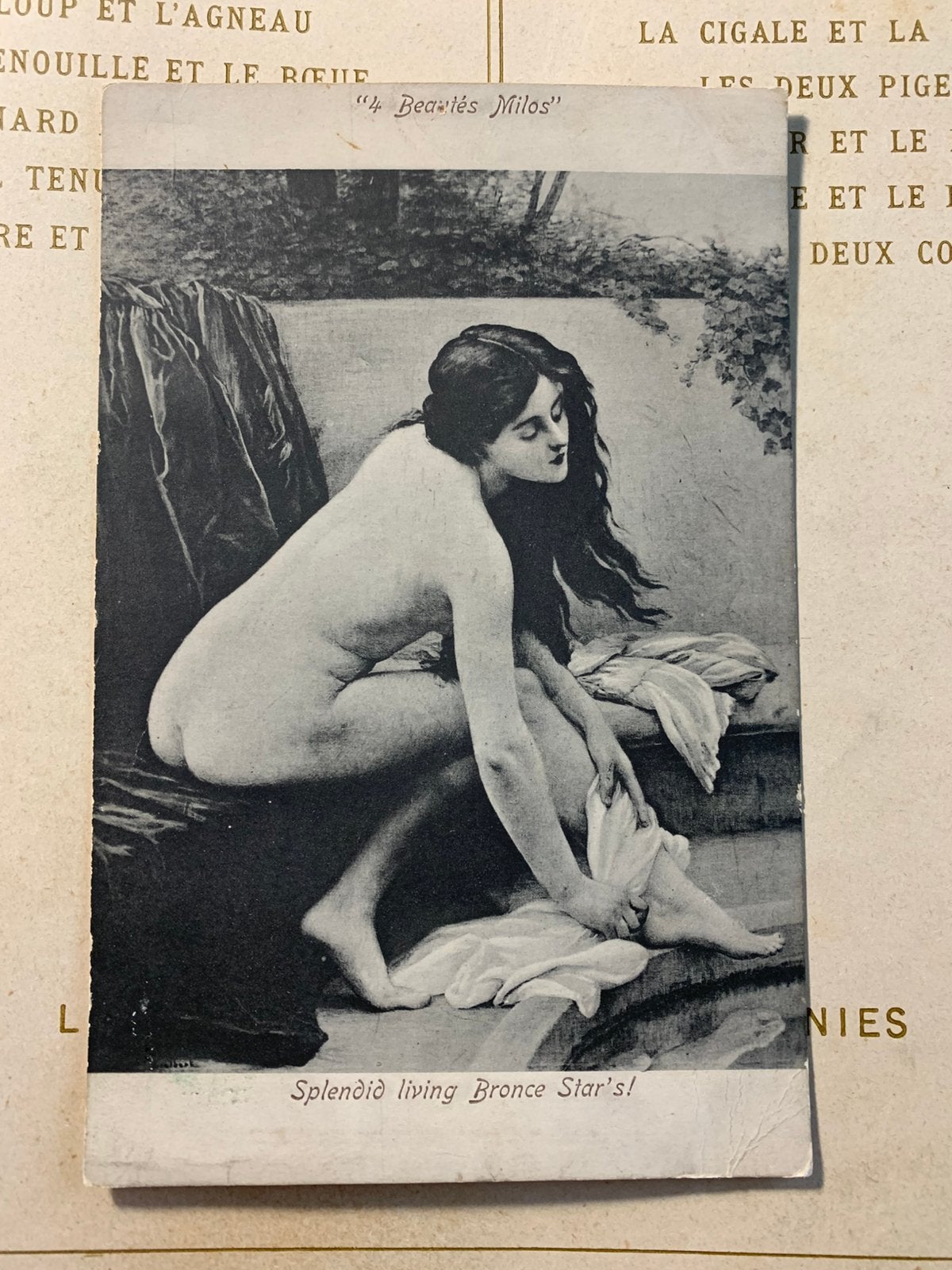 Erotiek - Badende vrouw - lang haar (SL), Ophalen of Verzenden, Voor 1920, Ongelopen, Overige thema's