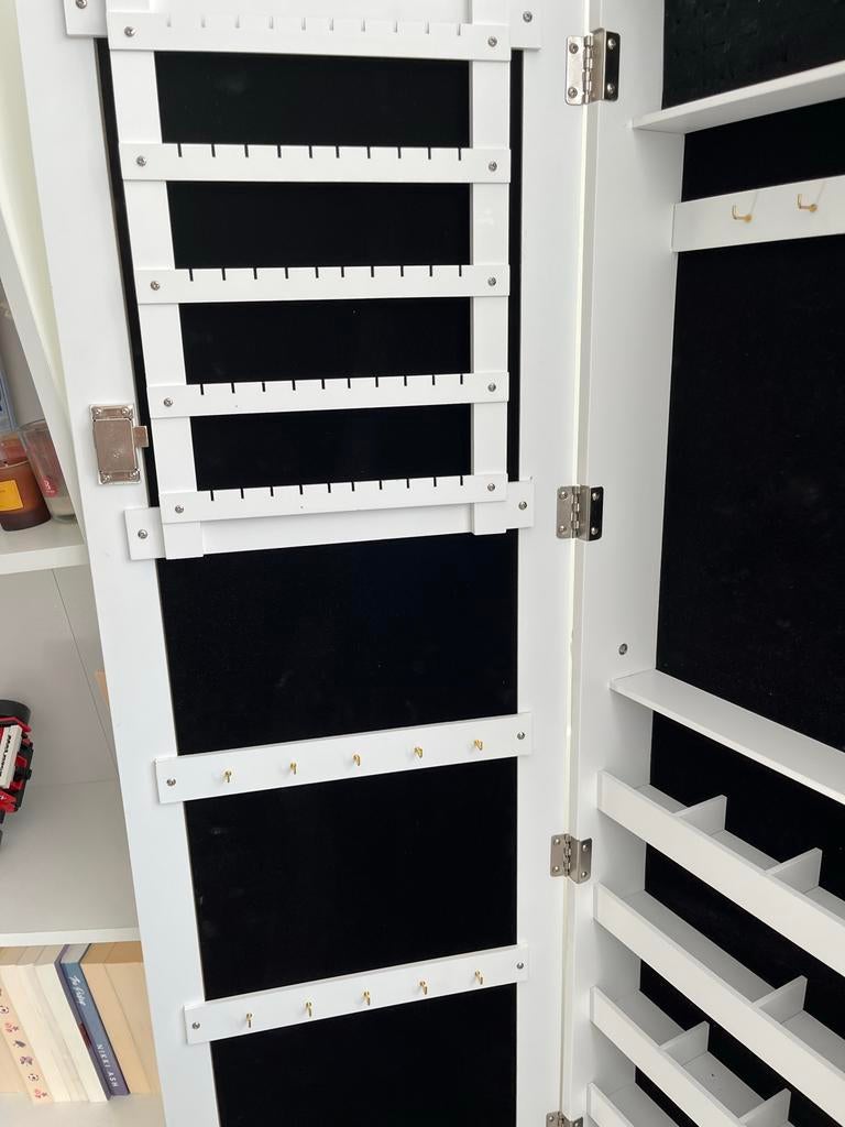 Spiegel met opbergruimte voor sieraden, Huis en Inrichting, Woonaccessoires | Spiegels, Ophalen, Minder dan 50 cm, Gebruikt, 150 tot 200 cm