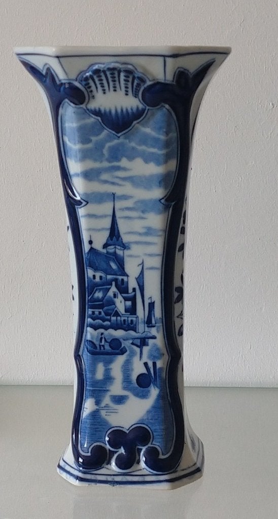 antieke Delft dec 501 vaas , blauw wit porselein, volgnr 74, Antiek en Kunst, Ophalen of Verzenden