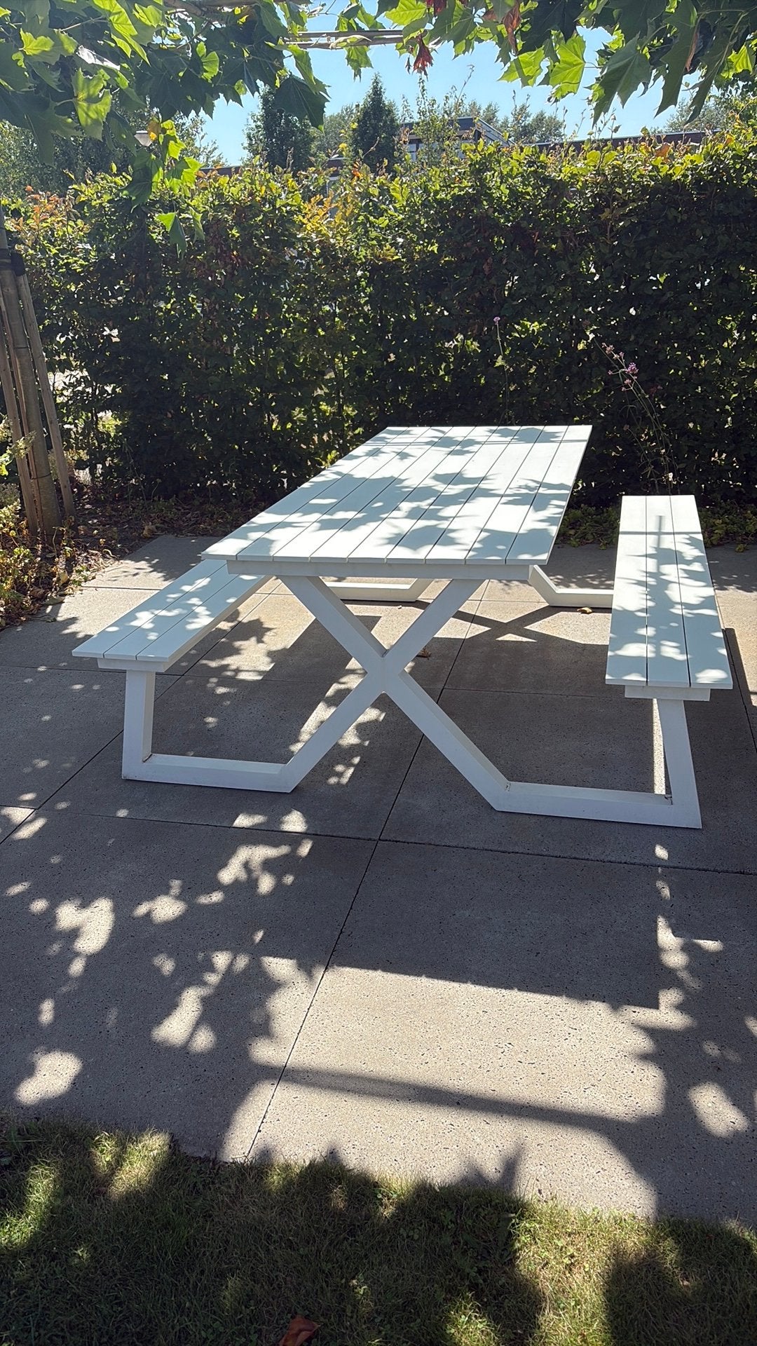 Vince picknick bank!, Tuin en Terras, Picknicktafels, Ophalen, Zo goed als nieuw, Rechthoekig, Aluminium