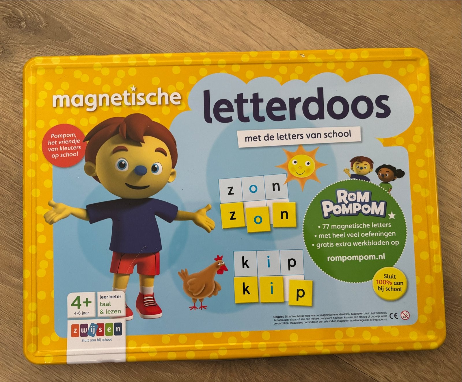 Magnetische Letterdoos RomPomPom - Leren Lezen en Spellen, Ophalen of Verzenden, Zo goed als nieuw, Taal en Lezen