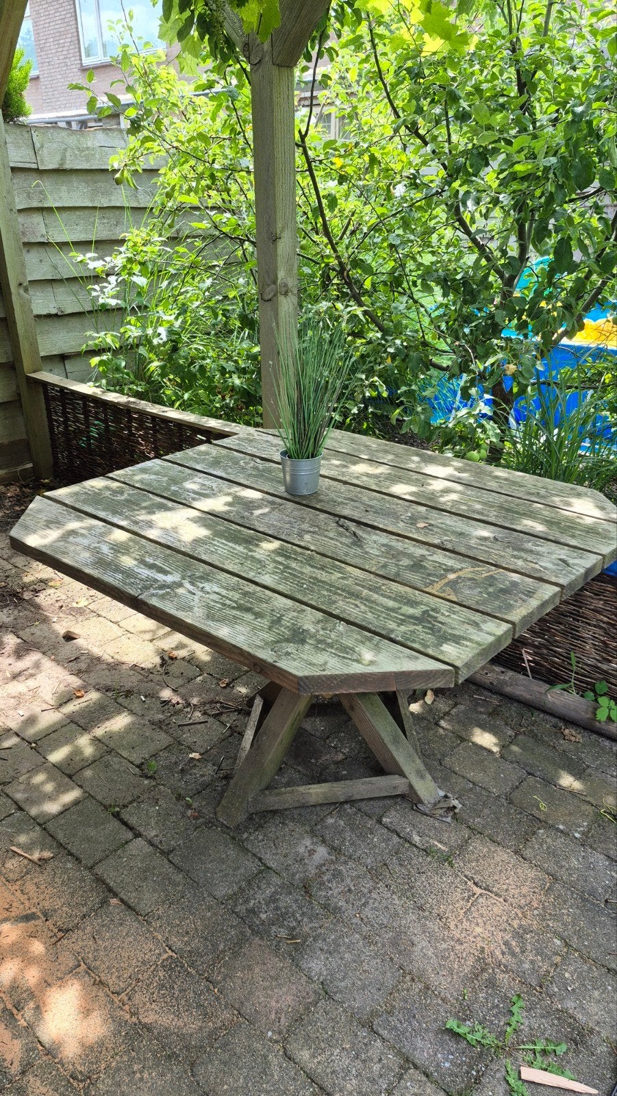 Robuuste houten tuintafel - Gebruikt, Ophalen, Gebruikt, Rechthoekig, Hout