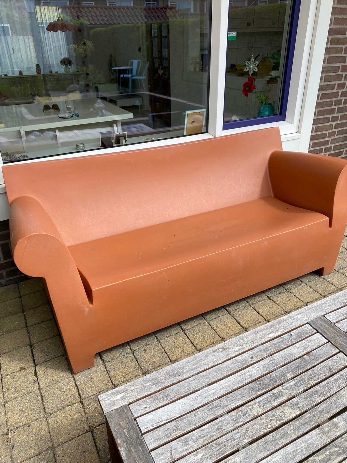 Kartell bubble club bank. Terra cotta kleur ., Ophalen, Gebruikt