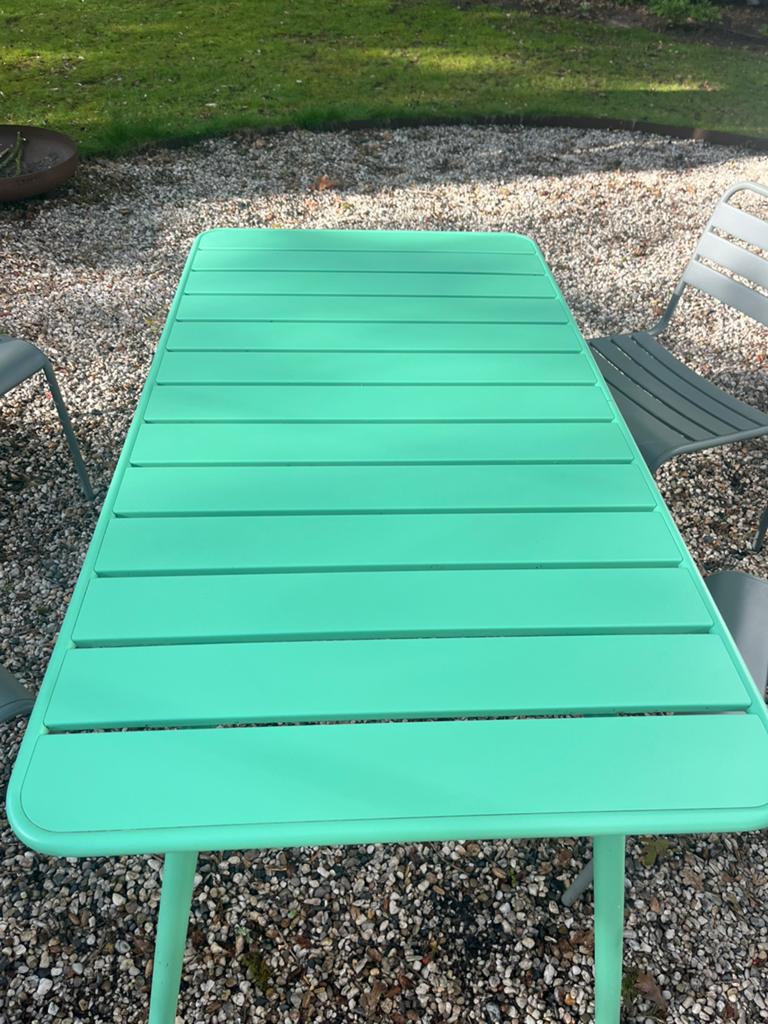 Tuintafel -gepoedercoat metaal, Tuin en Terras, Tuintafels, Ophalen, Zo goed als nieuw, Rechthoekig