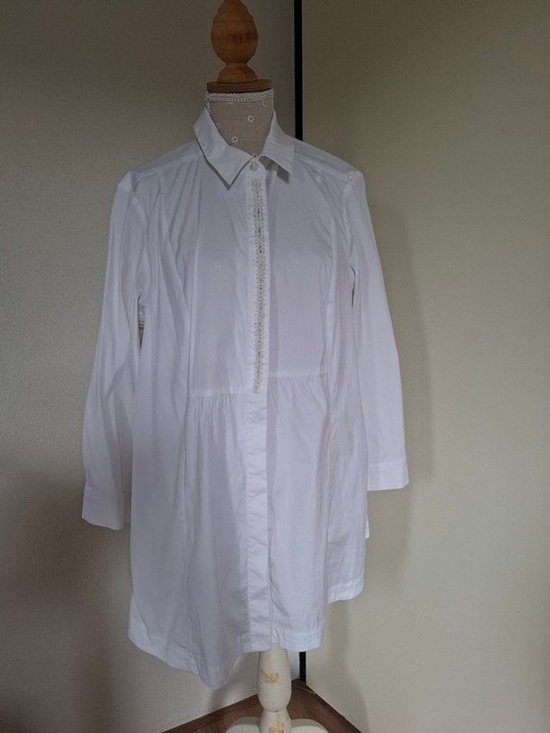 Marina Rinaldi witte tuniek blouse, M  , Maat 38/40 (M), Verzenden, Wit, Zo goed als nieuw