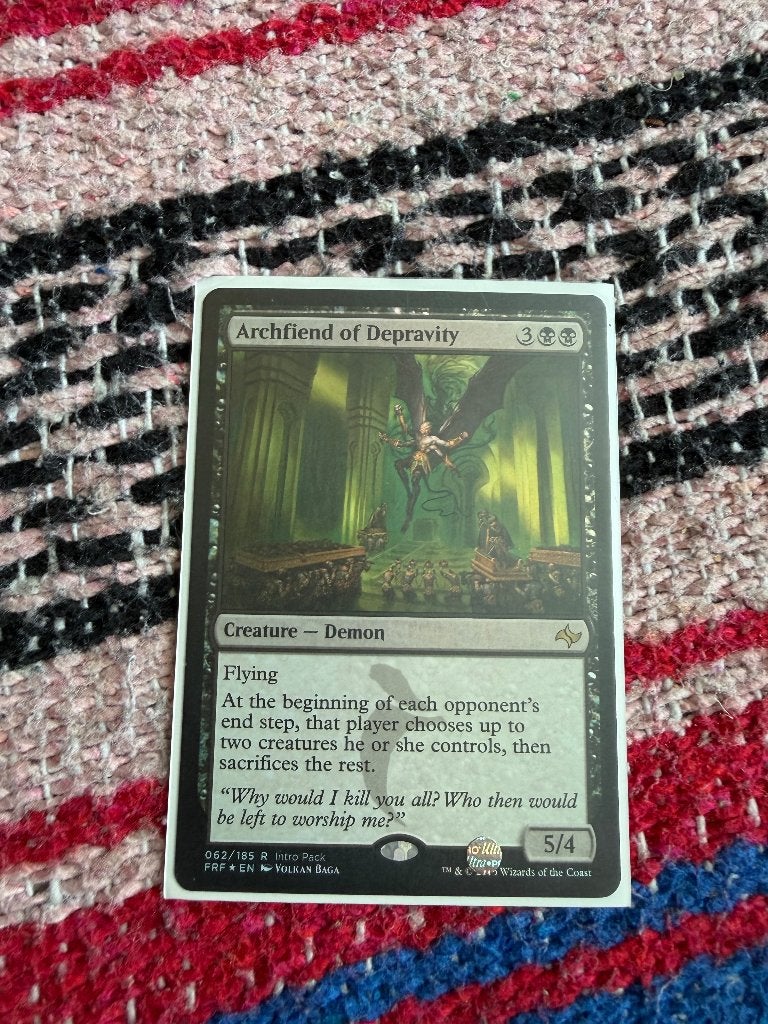 Archfiend of depravity magic the gathering kaart, Ophalen, Zo goed als nieuw, Losse kaart