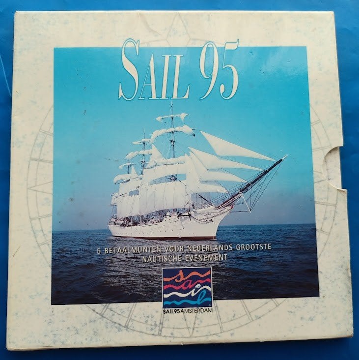 Muntset SAIL 1995 met 5 Sailflorijnen, Postzegels en Munten, Verzenden, Overige materialen, Nederland