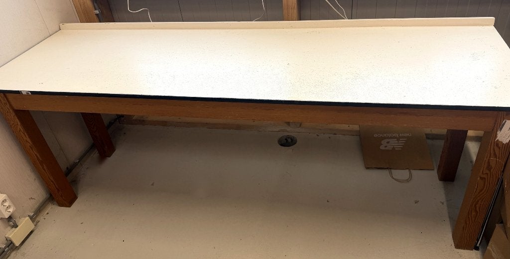 Werktafel / inpaktafel / werkbank 215 x 65 cm, Ophalen, Gebruikt, Onbekend, 170 cm of meer