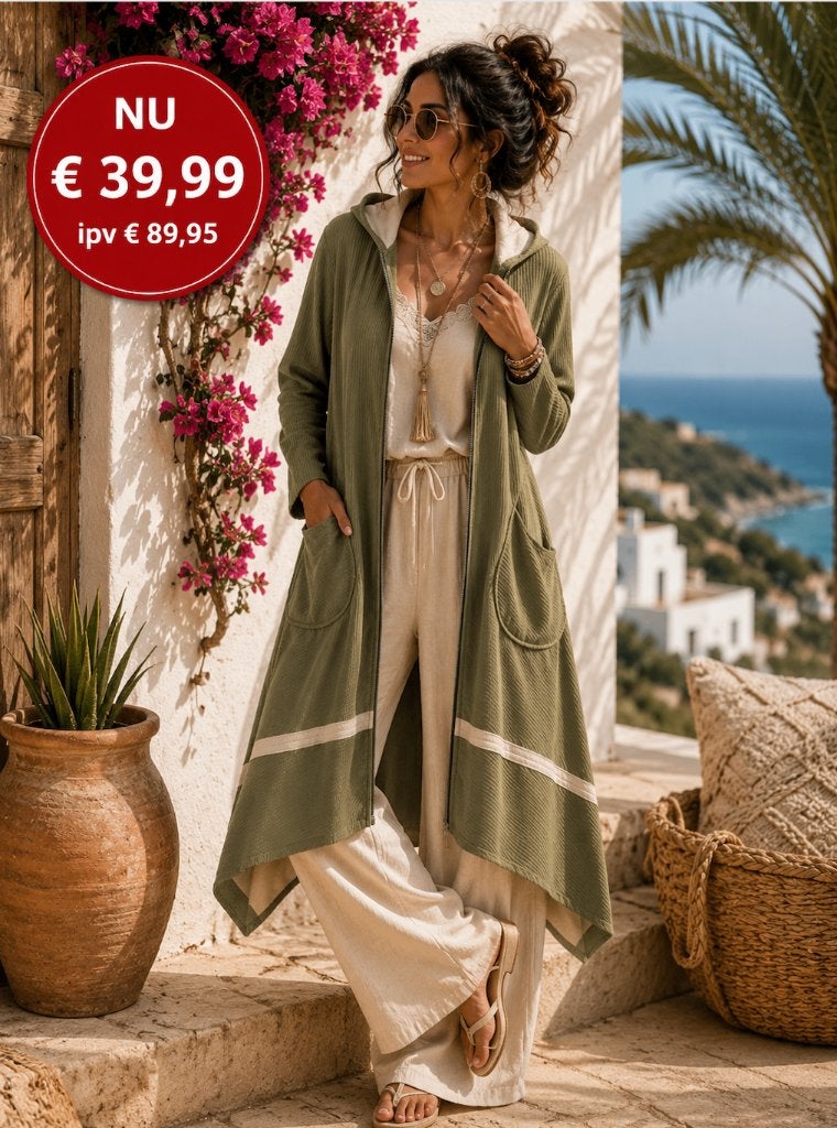 Oversizede Groene fluweel Clarice lange Jas onesize tot 52, Ophalen of Verzenden, Nieuw, Maat 42/44 (L), Groen