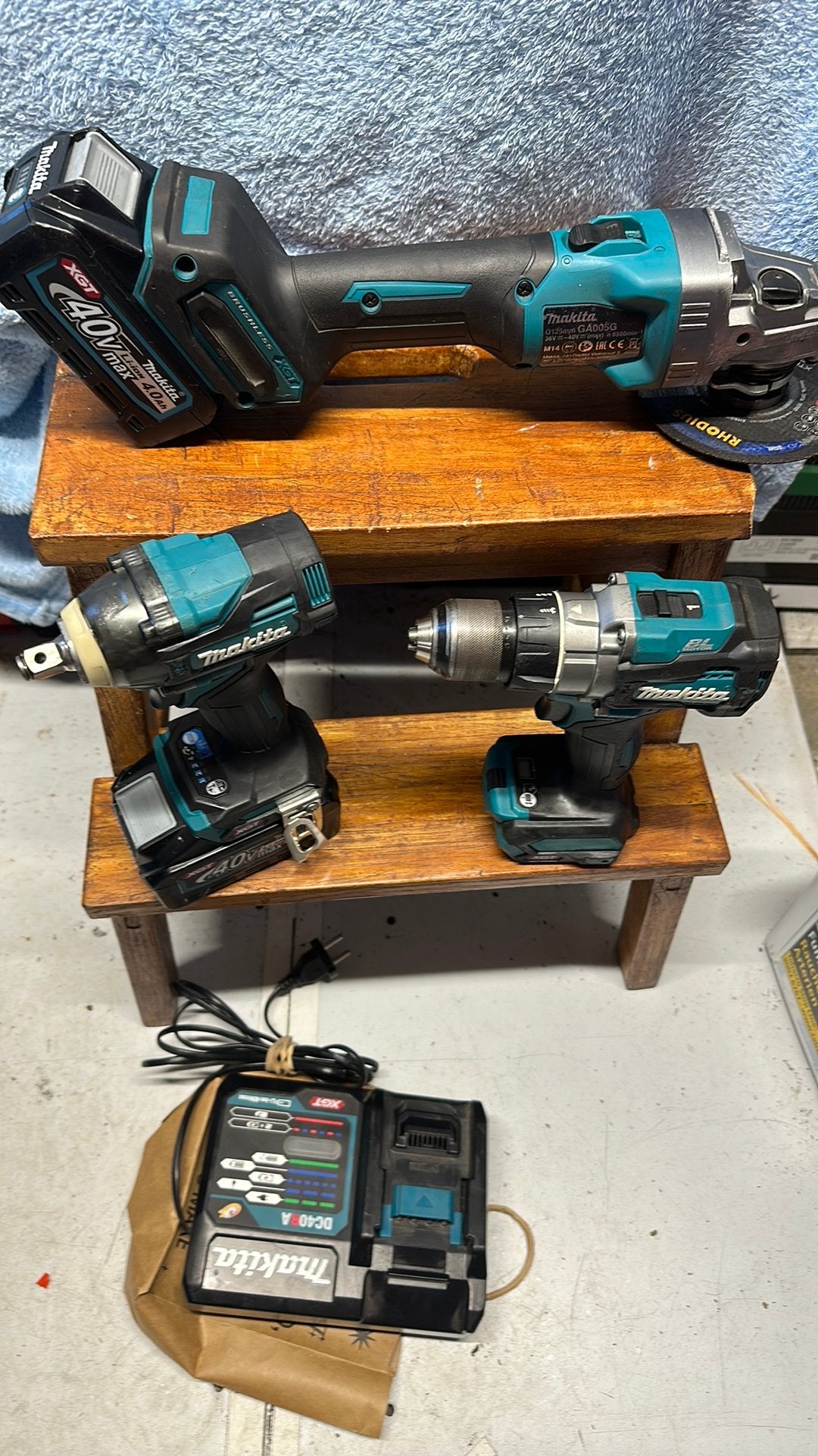 Makita slijptol, boormachine, slagmoersleutel met koffer en, Variabele snelheid, Overige typen, Ophalen of Verzenden, Gebruikt
