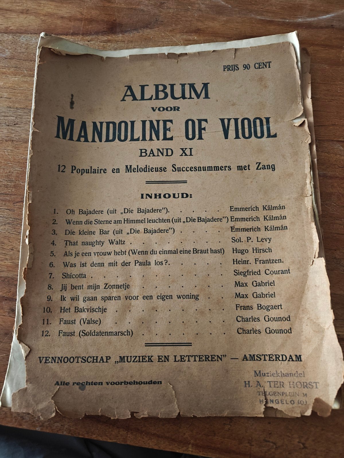 Album voor Mandoline of Viool - Band XI, Ophalen, Gebruikt, Overige genres, Overige soorten