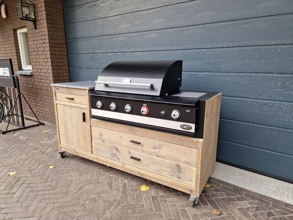 Buitenkeuken Luxe Boretti Ibrido / Ligorio Top OUTLET, Vrijstaand, Info@hout-art.nl, Nieuw, Ophalen of Verzenden