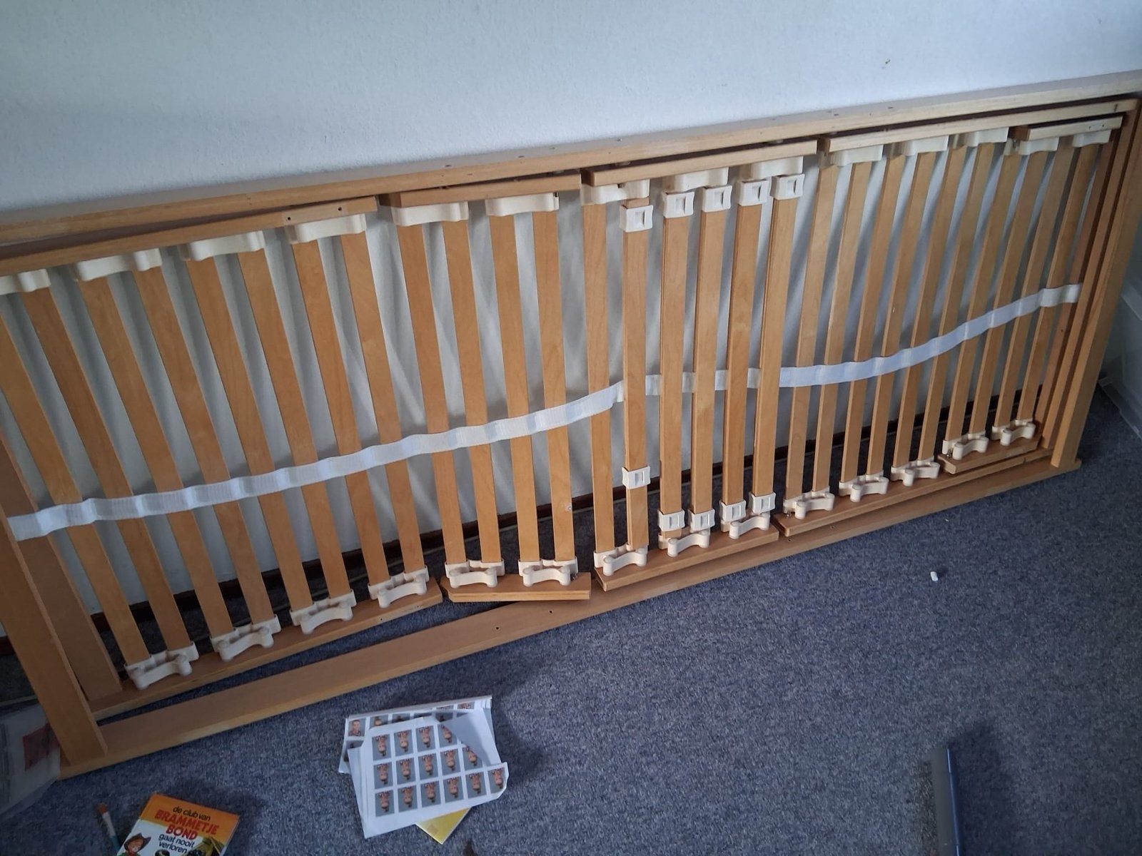 Lattenbodem 80x200 met verstelbaar hoofdeinde, Ophalen, Gebruikt, Eenpersoons, 80 cm