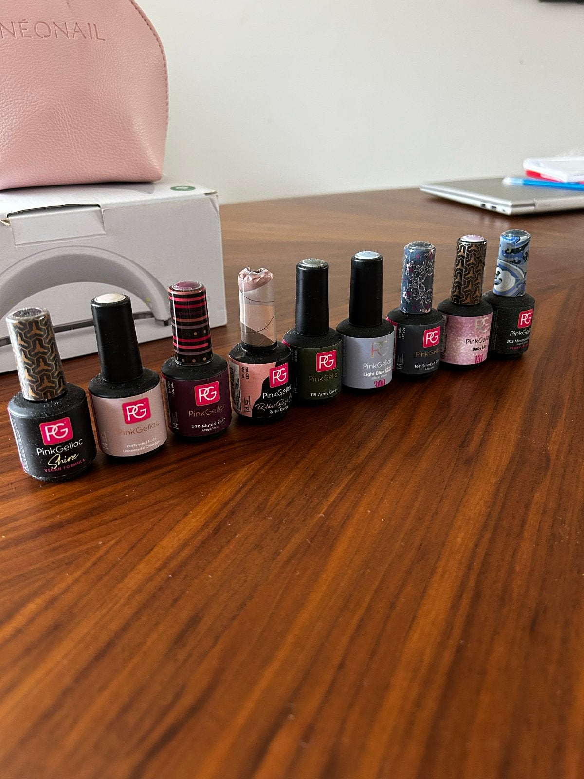 Pink Gellac gellak set - Diverse kleuren en topcoat, Ophalen of Verzenden, Gebruikt, Overige typen