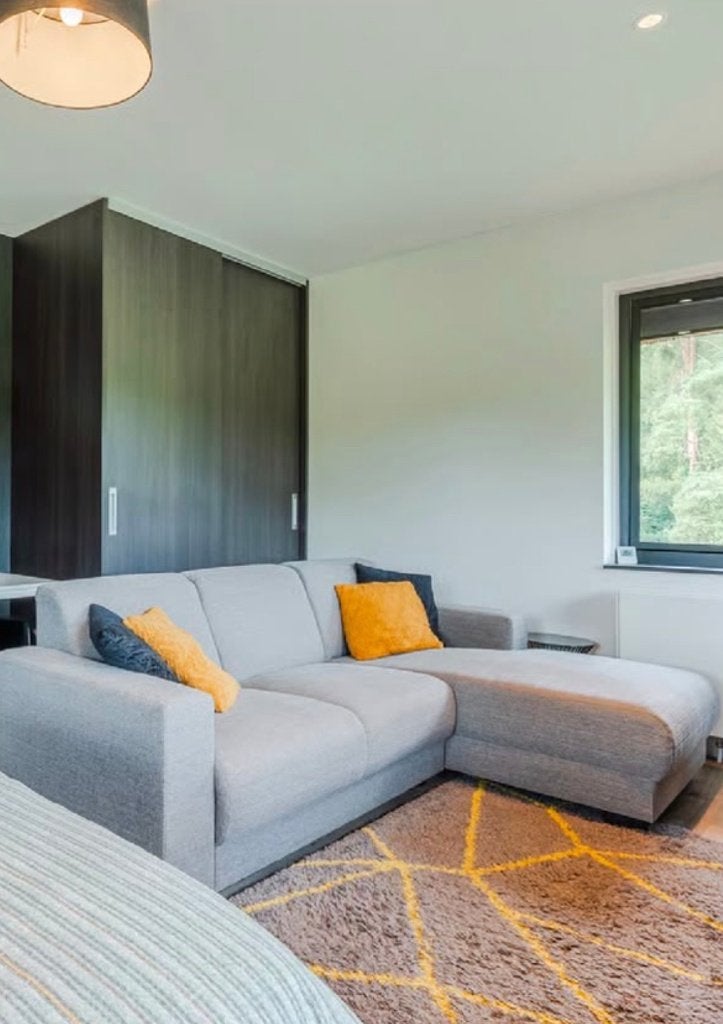 Royale 3 zits bank met loungegedeelte in antresite grijs., Huis en Inrichting, Banken | Bankstellen, Ophalen, Gebruikt, Driepersoons