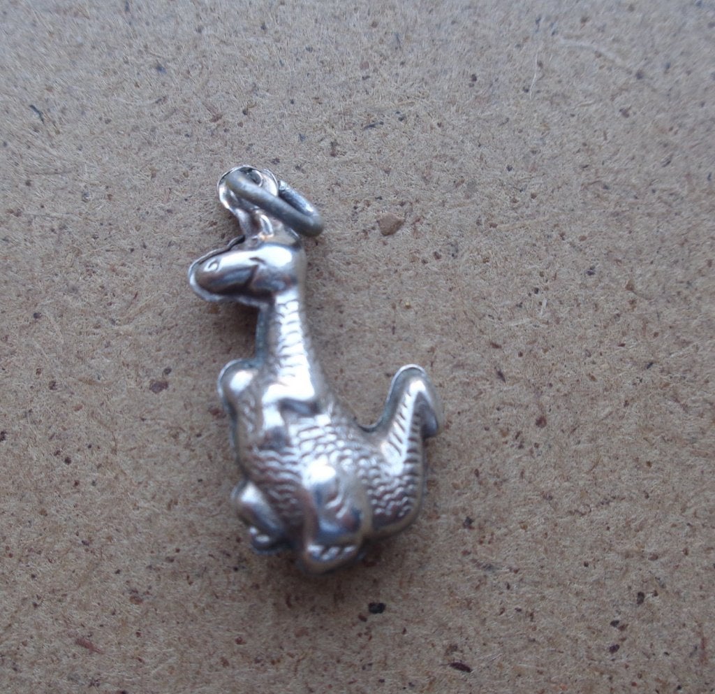 zilveren vintage bedel dino [912], Overige merken, Ophalen of Verzenden, Zo goed als nieuw, 1 bedel