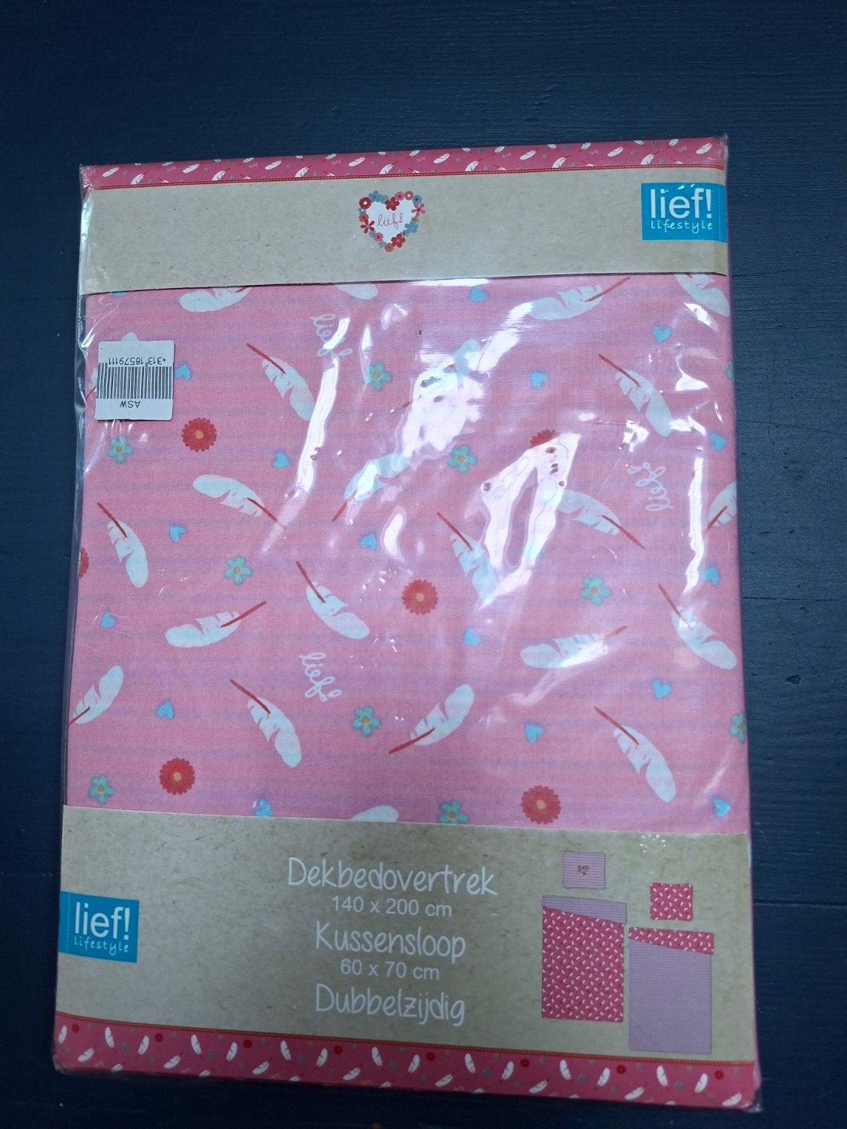 Lief! Dekbedovertrek 140x200 roze met kussensloop nieuw, Eenpersoons, Verzenden, Dekbedovertrek, Nieuw