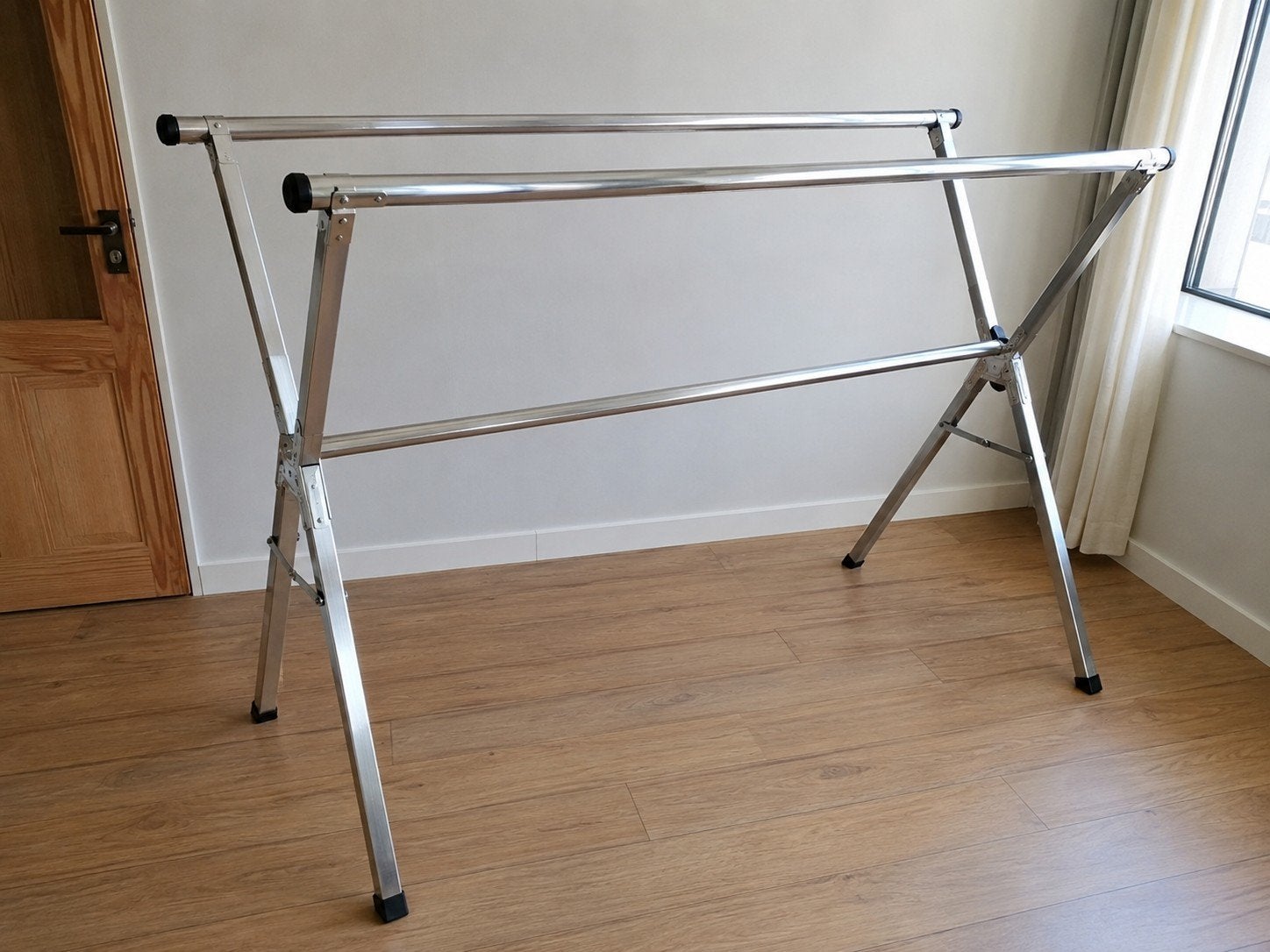 Uitschuifbaar RVS kledingrek / droogrek 123-200 cm – Nieuw!, Ophalen, Nieuw, Wasrek