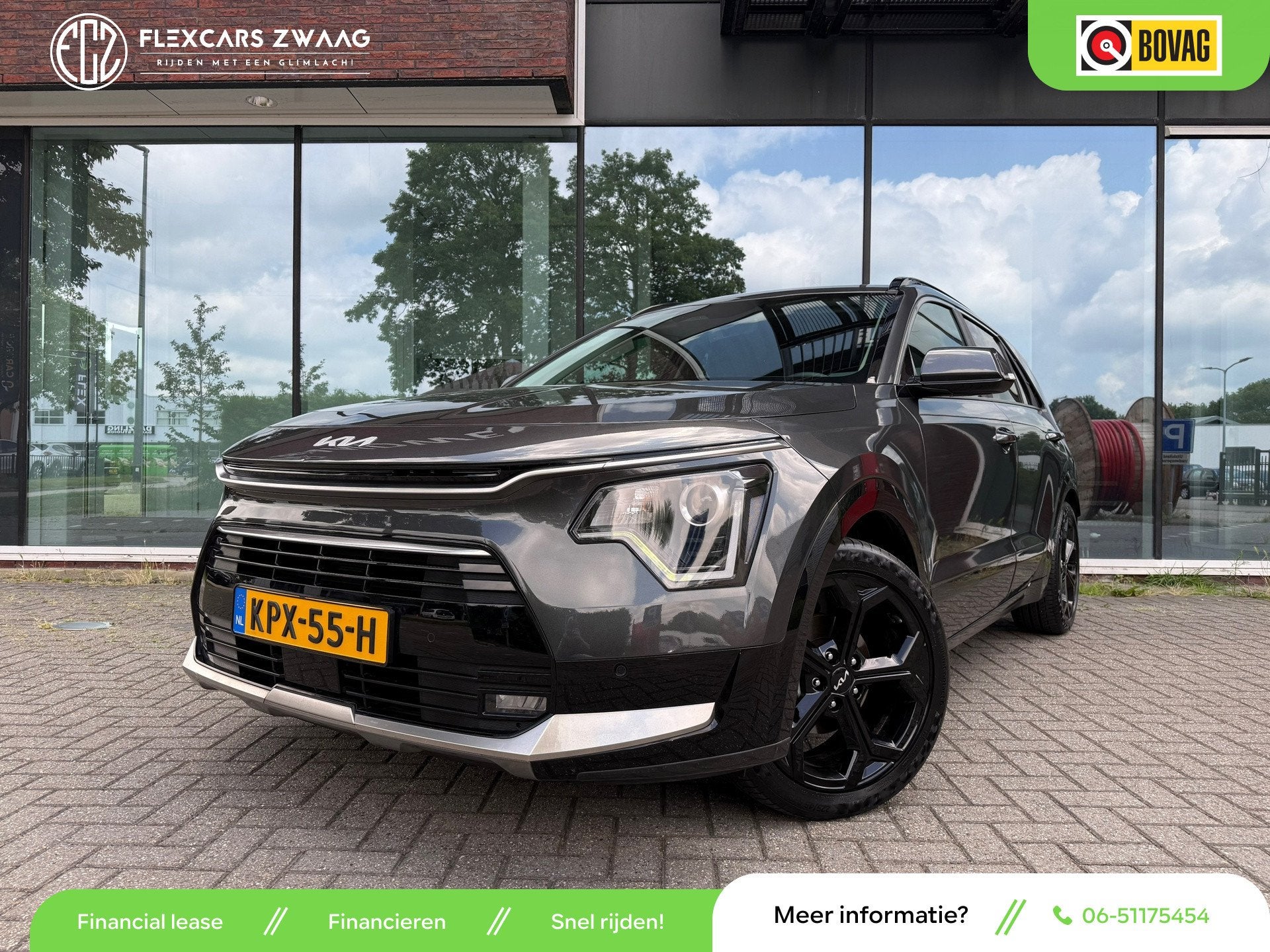 Kia NIRO 1.6 GDi Hybrid DynamicPlusLine - Navi - Climate - C, Gebruikt, Leder en Stof, 23 km/l, Bedrijf