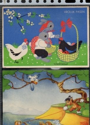 partij 36x ansichtkaarten Kinderkaarten WO2 WW2 1944 1950, Verzenden, 1940 tot 1960, Gelopen, Zuid-Holland