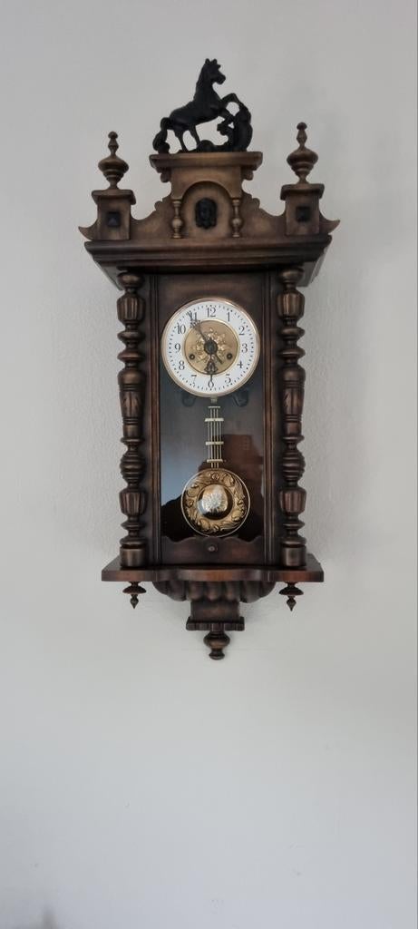 Prachtige antieke regalateur klok mooi en gaaf een beauty, Antiek en Kunst, Antiek | Klokken, Ophalen of Verzenden