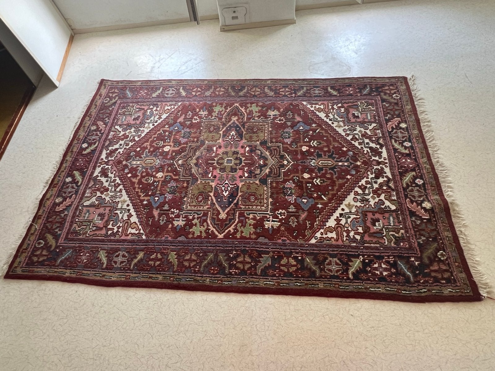 Prachtig Perzisch tapijt, handgeknoopt, rood/beige, Ophalen, 150 tot 200 cm, 200 cm of meer, Zo goed als nieuw