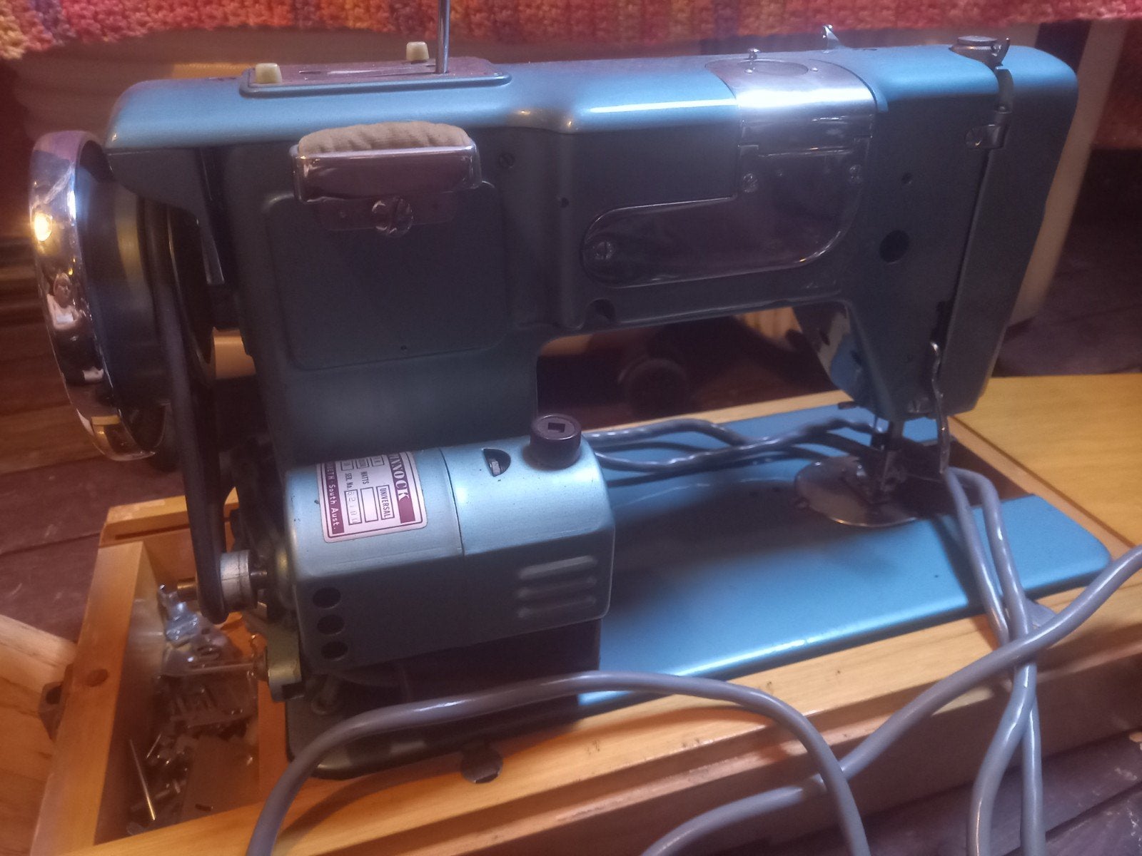 Vintage Pinnock Naaimachine met Voetpedaal en Accessoires, Ophalen of Verzenden, Gebruikt, Naaimachine, Overige merken