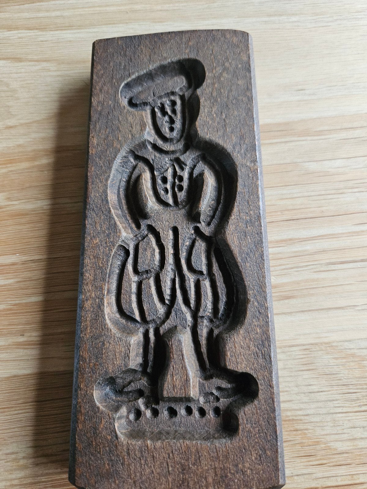 Vintage Speculaasplank Piet 18.5x7cm, Ophalen of Verzenden