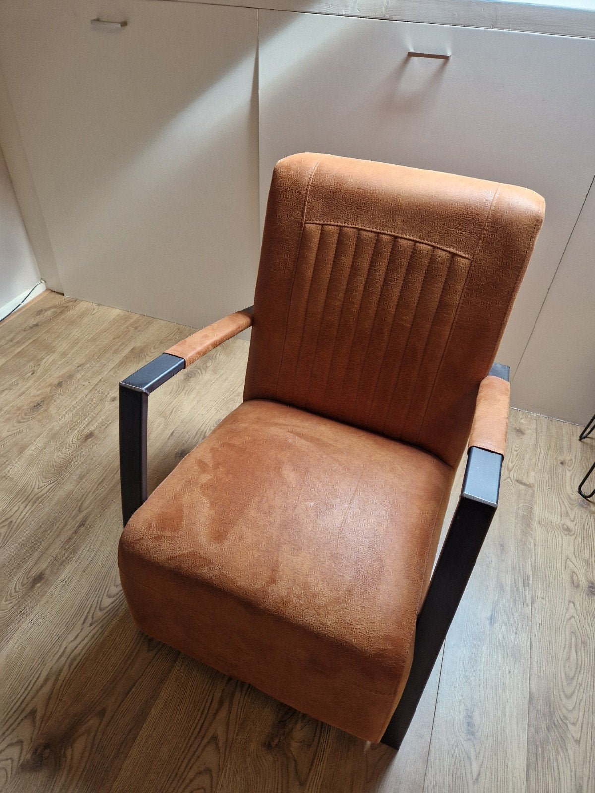 Industriële fauteuil, Huis en Inrichting, Ophalen, Gebruikt, 50 tot 75 cm