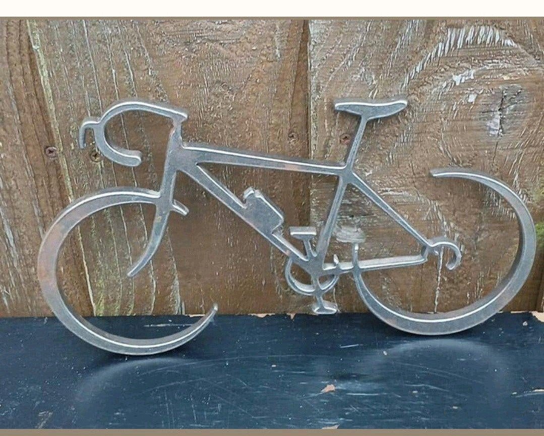 Metalen fiets wanddecoratie - Vintage stijl, Metaal, Wandsculptuur, Gebruikt, Vintage