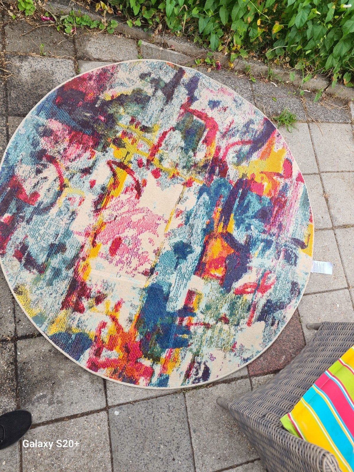 Vista Feel Good Rond Vloerkleed - 1.5m - Oeko-Tex, Ophalen, Modern, Abstract, Kleurrijk, 150 tot 200 cm, Rond