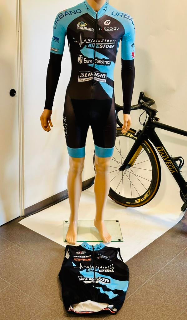Wielrenkleding wielrenpak snelpak speedsuit windvanger M, Ophalen of Verzenden, Zo goed als nieuw, Bovenkleding, Heren