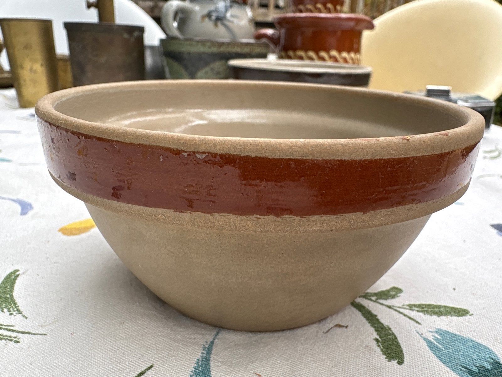 Vintage Gien France aardewerk kom, 6 cm hoog, Ophalen